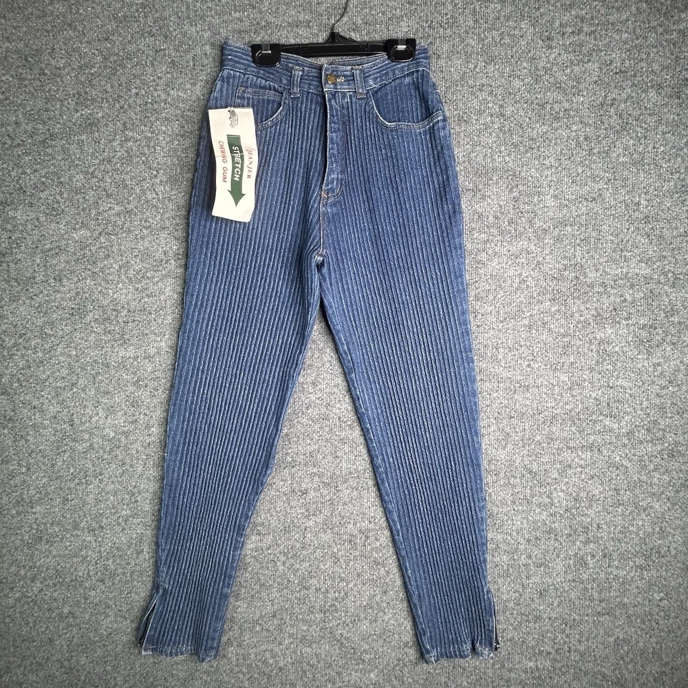 Vintage‎ Jeanjer High Waist Jeans Stretch Tapered Ankle Zip Size 7 Cotton Rare